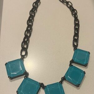 Bold Blue and Black Geometric Necklace